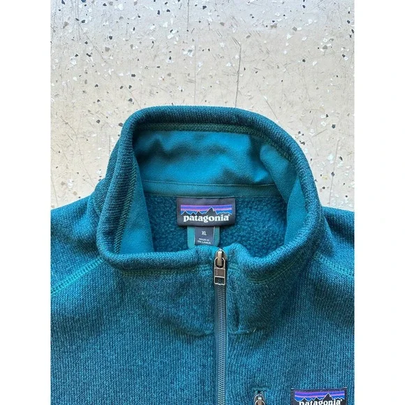 mens green/turquoise fleece patagonia zip up vest size xl - Picture 3 of 5